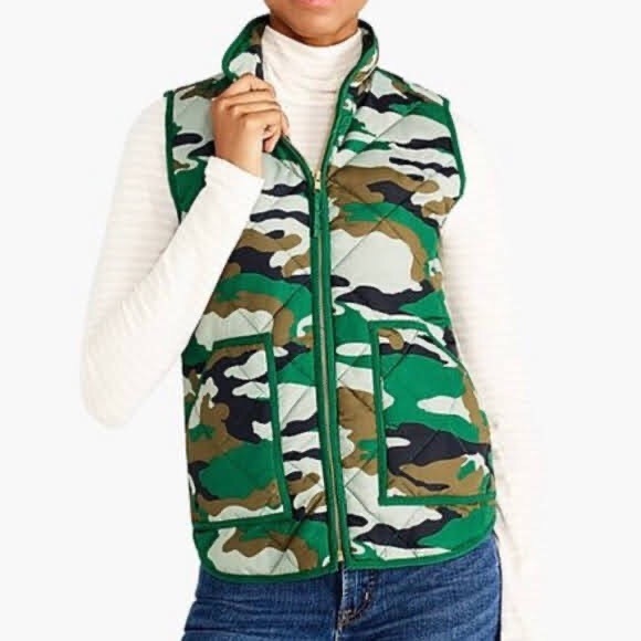 J. Crew | Quilted Puffer Vest, Camo